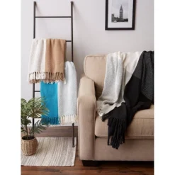 50"x60" Four Square Woven Throw Blanket With Fringe - Design Imports 12 50"x60" Four Square Woven Throw Blanket With Fringe - Design Imports -Design Imports GUEST e2c51ba3 ebc9 49c2 b7e7 4210b6abb6aa