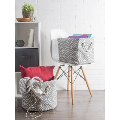 Design Imports Polyester Bin Stained Glass Gray Rectangle Large 17.5X12X15 2 Design Imports Polyester Bin Stained Glass Gray Rectangle Large 17.5X12X15 - Image 2