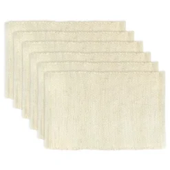 Natural Chindi Placemats (Set Of 6) - Design Imports: Cotton, Machine Washable, Rectangular Table Mats For All Ages -Design Imports GUEST e306989e 8c7f 4f39 8121 cd31d694e1ec