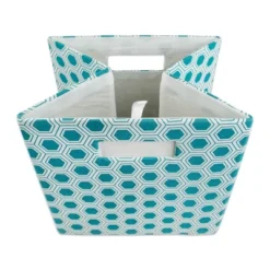 Polyester Cube Honeycomb Teal Square 13x13x13 -Design Imports GUEST e38d7439 3023 46bf a400 97299c88eae6