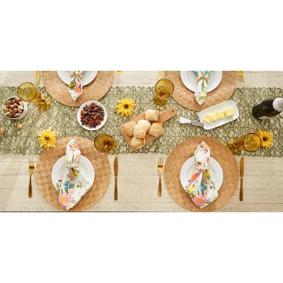 Design Imports Natural Basketweave Round Woven Placemat Set/4 5 Design Imports Natural Basketweave Round Woven Placemat Set/4 - Image 5