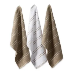 Design Imports Ribbed Terry Dishtowel & Dishcloth Set 8 Piece, Mocha, Dt 16X26", Dc 13X13" -Design Imports GUEST e47c004a 9721 4112 852a b51806bcf405