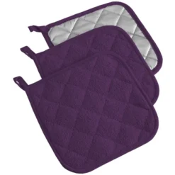 Design Imports Eggplant Terry Potholder (Set Of 3) -Design Imports GUEST e4fadaff ed98 46cc 93cd cea91c48657e