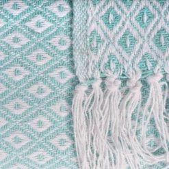 50"x60" Mini Diamond Throw Blanket Aqua - Design Imports -Design Imports GUEST e51c99e9 4800 404a 8bf2 63aed1860a49