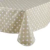 Design Imports Natural Polka Dot Vinyl Tablecloth 60X84