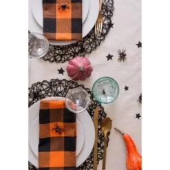 DII Woven Paper Placemat Set 6 Piece, Black, 15" Dia -Design Imports GUEST e5823414 16c5 4f62 9d80 339d5941ae55