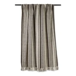 Design Imports Dark Brown Braided Stripe Throw