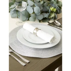 Set Of 4 Metallic Round Woven Placemat Silver - Design Imports: Polypropylene, Indoor/Outdoor, Easy Clean 15 Set Of 4 Metallic Round Woven Placemat Silver - Design Imports: Polypropylene, Indoor/Outdoor, Easy Clean -Design Imports GUEST e5dcc846 77c6 4e57 ae61 324611e4fd0b