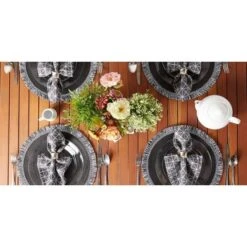 Round Fringed Placemat Set Of 6 -Design Imports GUEST e606c75f 8892 48ba a3ce 303993222840