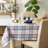 Design Imports Lighthouse Plaid Tablecloth 70 Round