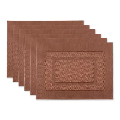 DII PVC Doubleframe Indoor/Outdoor Placemat Set/6, Cinnamon, 13x17.25" 5 DII PVC Doubleframe Indoor/Outdoor Placemat Set/6, Cinnamon, 13x17.25" - Image 5