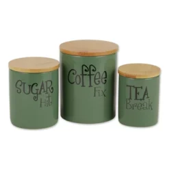 Design Imports Artichoke Green Coffee/Sugar/Tea Ceramic Canister Set/3 21 Design Imports Artichoke Green Coffee/Sugar/Tea Ceramic Canister Set/3 -Design Imports GUEST e63b263c 090a 4b87 b514 c2d947d832ed