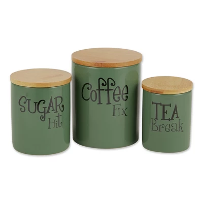 Design Imports Artichoke Green Coffee/Sugar/Tea Ceramic Canister Set/3 11 Design Imports Artichoke Green Coffee/Sugar/Tea Ceramic Canister Set/3 - Image 11