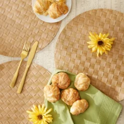 Design Imports Natural Basketweave Round Woven Placemat Set/4 11 Design Imports Natural Basketweave Round Woven Placemat Set/4 -Design Imports GUEST e6ae0490 2a90 4d7c b048 3ab663dc68c5