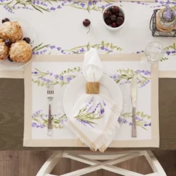 Design Imports Lavender Garland Printed Placemat Set/4 -Design Imports GUEST e6bc4850 18da 47d8 be6c 984848fda7f9