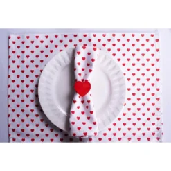 Design Imports Lil Hearts Ribbed Placemats Set/6