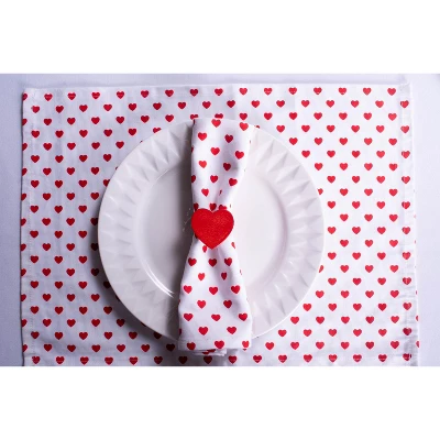 Design Imports Lil Hearts Ribbed Placemats Set/6 1 Design Imports Lil Hearts Ribbed Placemats Set/6