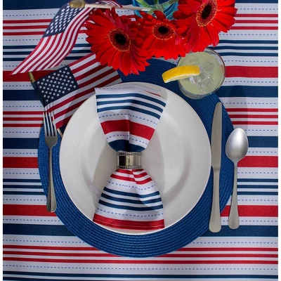 DII Solid Woven Placemat Set 6 Piece, Nautical Blue, 15" Dia 2 DII Solid Woven Placemat Set 6 Piece, Nautical Blue, 15" Dia - Image 2