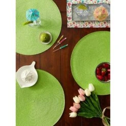 DII Solid Woven Placemat Set 6 Piece, Lime, 15" Dia -Design Imports GUEST e9cd76b7 d3ae 4d6b bc58 23a7158f5dee