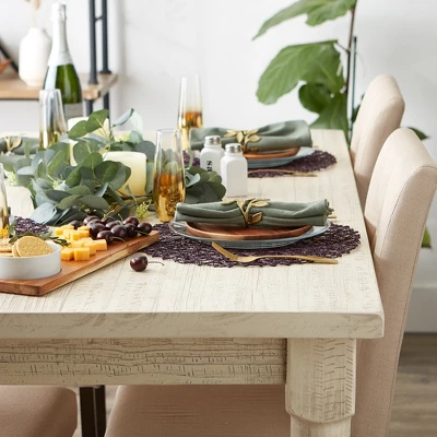 Design Imports Eggplant Woven Paper Round Placemat Set/6 2 Design Imports Eggplant Woven Paper Round Placemat Set/6 - Image 2