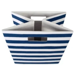 Polyester Cube Stripe Nautical Blue Square 11x11x11 -Design Imports GUEST eb5e5c34 0277 4557 9706 93e483b05a06