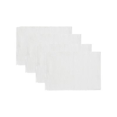 Design Imports Solid Ribbed Placemat Set/4, White 3 Design Imports Solid Ribbed Placemat Set/4, White - Image 3