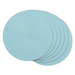 DII Solid Woven Placemat Set 6 Piece, Robbins Egg Blue, 15" Dia 15 DII Solid Woven Placemat Set 6 Piece, Robbins Egg Blue, 15" Dia -Design Imports GUEST ec13655a f706 42f5 a5e4 ce059b1549e9
