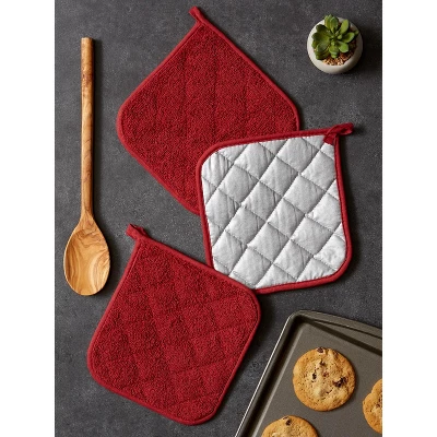 Design Imports Barn Red Terry Potholder (Set Of 3) 6 Design Imports Barn Red Terry Potholder (Set Of 3) - Image 6