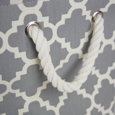 Design Imports Polyester Bin Lattice Gray Rectangle Medium 16X10X12 1 Design Imports Polyester Bin Lattice Gray Rectangle Medium 16X10X12