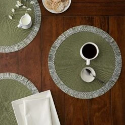 DII Fringe Placemat Set 6 Piece, Sage, 14.75 Dia -Design Imports GUEST ed9bf0a5 cbf4 499d 9656 ef716c5d3a81