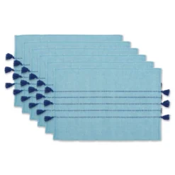 DII Ribbed Stripe Placemat Set 6 Piece, Thera Blue Stripe, 13x19" 15 DII Ribbed Stripe Placemat Set 6 Piece, Thera Blue Stripe, 13x19" -Design Imports GUEST eddfc34a e6d0 4b94 8ab8 f2fc9766ee67