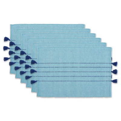 DII Ribbed Stripe Placemat Set 6 Piece, Thera Blue Stripe, 13x19" 8 DII Ribbed Stripe Placemat Set 6 Piece, Thera Blue Stripe, 13x19" - Image 8
