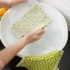 Design Imports Swedish Dishcloth Set/3, Reusable & Absorbent, Avocado & White
