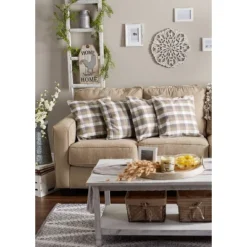 4pk 18"x18" Bleached Square Throw Pillow Covers Stone/Gray - Design Imports -Design Imports GUEST ee7166f4 bfa8 4803 b896 99bab0af80d0