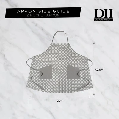 Design Imports Damask 2 Pocket Printed Apron Black 3 Design Imports Damask 2 Pocket Printed Apron Black - Image 3