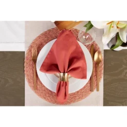 DII Variegated Placemat Set 6 Piece, Braided Red, 15" Dia 8 DII Variegated Placemat Set 6 Piece, Braided Red, 15" Dia -Design Imports GUEST ee8cd591 1bb3 41f9 8d92 c594cc65d937