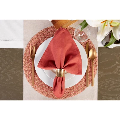 DII Variegated Placemat Set 6 Piece, Braided Red, 15" Dia 3 DII Variegated Placemat Set 6 Piece, Braided Red, 15" Dia - Image 3