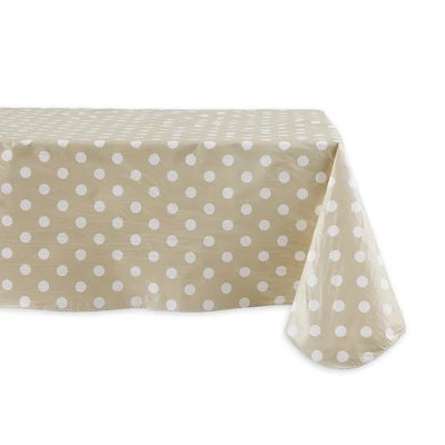 Design Imports Natural Polka Dot Vinyl Tablecloth 60X84 7 Design Imports Natural Polka Dot Vinyl Tablecloth 60X84 - Image 7