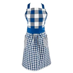 Design Imports Navy/Off White Gingham Apron -Design Imports GUEST eec58797 4911 4e79 97eb a1c95a9ded4b