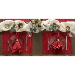 DII Ribbed Solid Placemat Set 6 Piece, Barn Red, 13x19" 11 DII Ribbed Solid Placemat Set 6 Piece, Barn Red, 13x19" -Design Imports GUEST ef5792c8 ce9e 4535 af27 d3b85047e744
