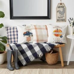 4pk 18"x18" Autumn Plaid And Printed Square Throw Pillow Covers - Design Imports 19 4pk 18"x18" Autumn Plaid And Printed Square Throw Pillow Covers - Design Imports -Design Imports GUEST f016833f ccb6 469b bd87 ec469b8f881a