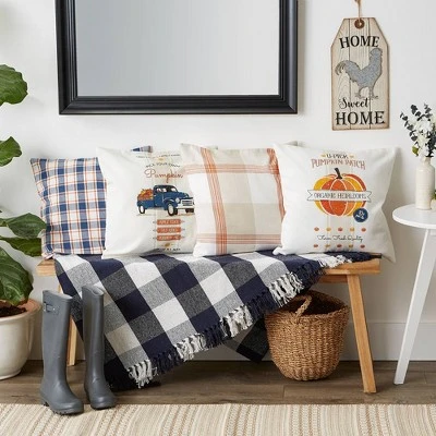4pk 18"x18" Autumn Plaid And Printed Square Throw Pillow Covers - Design Imports 9 4pk 18"x18" Autumn Plaid And Printed Square Throw Pillow Covers - Design Imports - Image 9