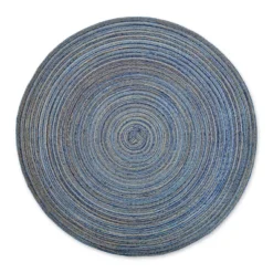 DII Variegated Placemat Set 6 Piece, Blue, 15" Dia