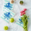 Design Imports Swedish Dishcloth Set/3, Reusable & Absorbent, Octopus