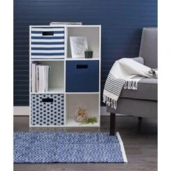 Polyester Cube Stripe Nautical Blue Square 11x11x11 -Design Imports GUEST f149d2a1 ba5b 4af2 b99d 745b7d9c44e1