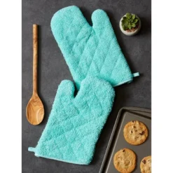 Design Imports Aqua Terry Oven Mitt Set/2 -Design Imports GUEST f14a17a6 3d48 4eca 903b eee9ff82aa49