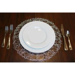 Design Imports Silver Woven Paper Round Placemat Set/6 -Design Imports GUEST f1b6acb9 3cbe 4826 96bd 16137d6ad141