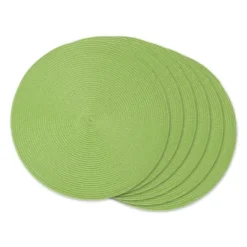 DII Solid Woven Placemat Set 6 Piece, Lime, 15" Dia -Design Imports GUEST f2371314 2844 496c b042 49082b4aba50