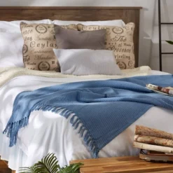 50"x60" Solid Ribbed Throw Blanket - Design Imports -Design Imports GUEST f2c4d38d ca7c 4508 958e 06493798b260