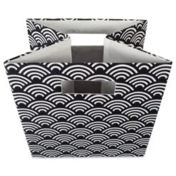 Polyester Cube Waves Black Square 13x13x13 -Design Imports GUEST f3a63eec a96c 45cb 848f 0a76caaddc5f